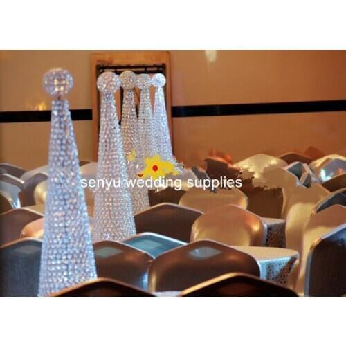 30 days sent order )10pcs)New style Beaded Real Crystals Hurricane Vase For Wedding Centerpiece senyu01083