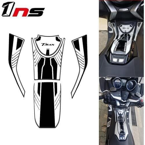 For YAMAHA TMAX530 TMAX 530 2017-2018 New Motorcycle Accessories 3D Fiber Sticker Set Tank Decal Protector Fish bone Pad Set
