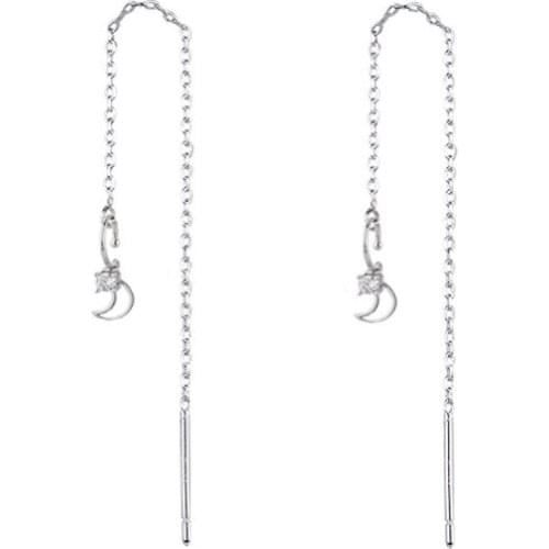 Luckydays 1pcs Fashion Women Earrings Body Jewelry Steampunk Ear Cuff Clip on Wrap Earrings Bohemian Long Tassel Moon Ear Cuffs