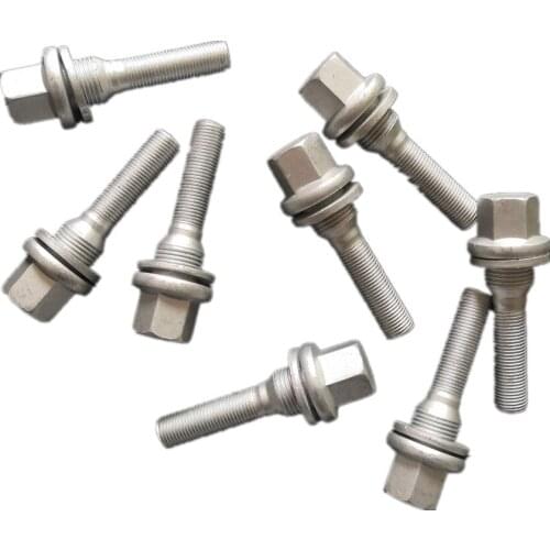 M12 x 1.25 Dacromet WHEEL LONG THREAD Bolt BOLTS FLAT SEAT WASHER Tires Bolts For Citroen Peugeot 301 3008 308 406 607