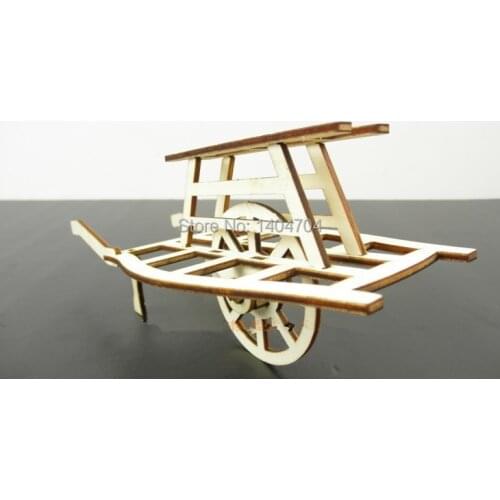 NIDALE model Free shipping laser Nice cut Wooden model 3D puzzle assemble the wheelbarrow kit DIY childern toys