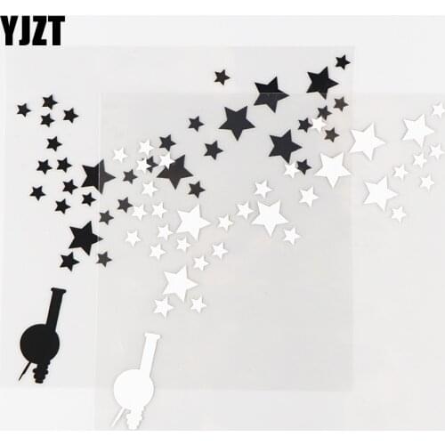 YJZT 13×13.2CM Cannon Firing Stars Beautiful Art Decal Vinyl Car Stickers Black / Silver 10A-0659