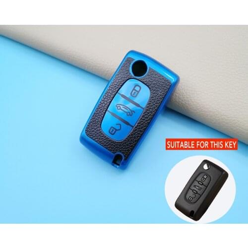 New Tpu Car Key Case Full Cover For Citroen Xsara Picasso C2 C3 C4 C5 C6 C8 For Peugeot 107 206 207 307 308 406 Accessories