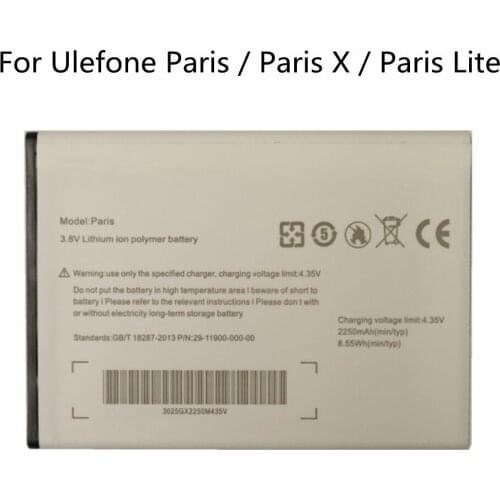 New Original Ulefone Paris 2250mAh Mobile Phone Replacement Battery Bateria For Ulefone Paris X / Paris Lite Batterie Batterij