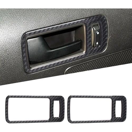 Car Carbon Fiber Styling Interior Door Handle Bowl Trim Cover ABS 2Pcs For Ford Mustang 2009 2010 2011 2012 2013