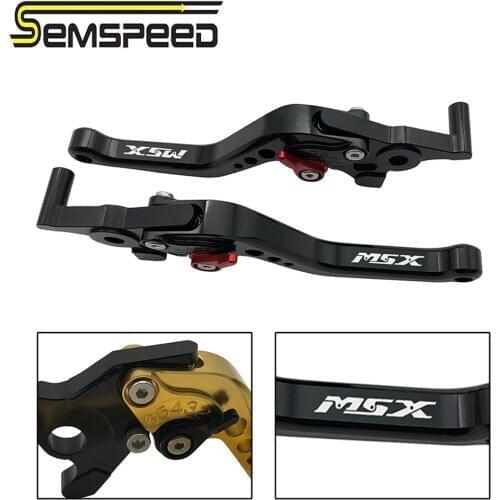 SEMSPEED MSX LOGO Adjustable Short Brake Clutch Levers For HONDA MSX 125 GROM 125SF 2016-2020 2019 2018 Motorcycle Accessories