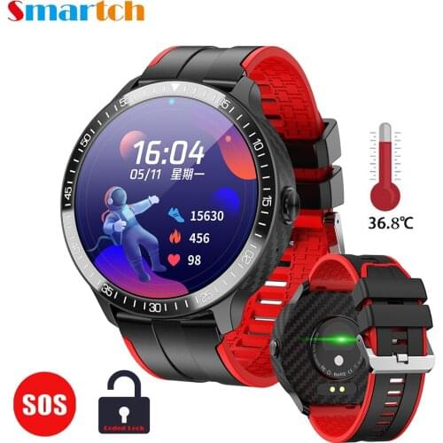 Temperature Detection Smartwatch MT16 Password Lock SOS Bluetooth Calling Full Screen Touch Multi Sports Thermometer Smart Watch