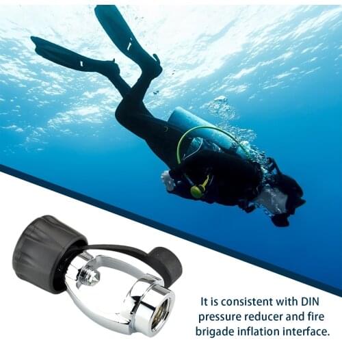 Snorkeling G5/8 Deluxe Scuba Diving Din to Yoke First Stage Regulator Convertor Adapter Octopus Tank Valve with Rubber Dust Cap