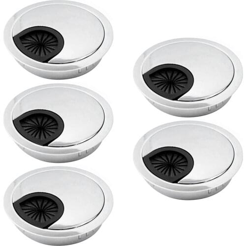 Solid Zinc Alloy Desktop Threading Box Office Desk Round Wiring Box Computer Cover Threading Box