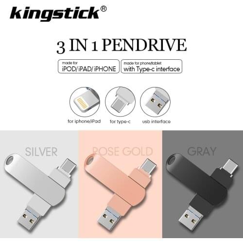 USB Flash Drive For iPhone X/7 Plus/6/6s/5/SE/ipad OTG Pen Drive HD Memory Stick 8GB 16GB 32GB 64GB 128GB 256GB Pendrive