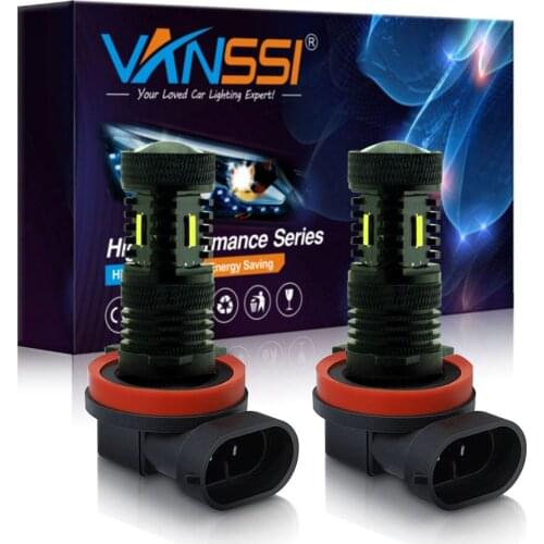 VANSSI H8 H11 LED Fog Light Bulbs or DRL 6000K Xenon White, HB4 9006 H10 9145 2800 Lumens Super Bright H16 LED Bulb for Cars