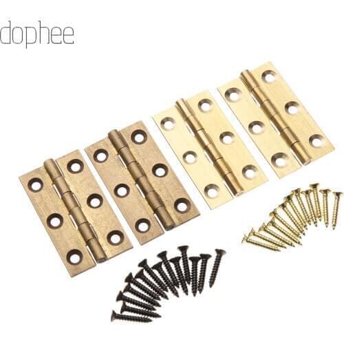 Dophee 2pcs Vintage Hinges hinges for furniture Antique Bronze Brass 50*28mm 50*34mm 6 holes Jewelry Gift Box Decorative Hinge