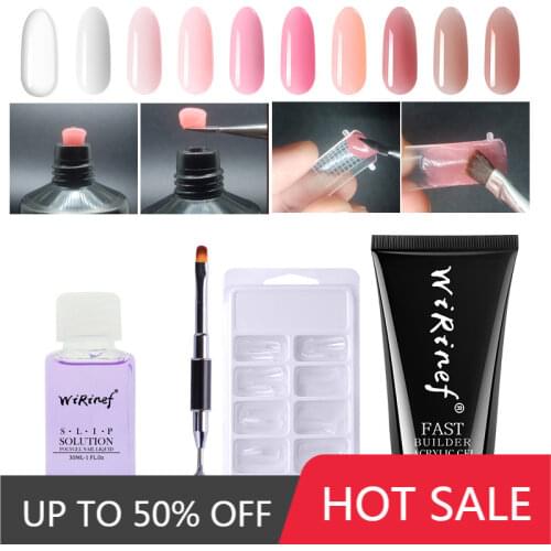 WiRinef Poly Extension Nail Gel Kit Nail Builder Gel Varnish Quick Nail Extension Hard Gel UV Lacquer Slip Solution Nail Art Set