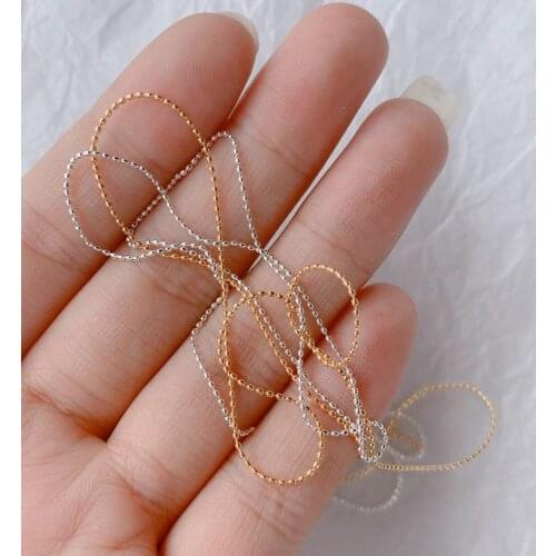 1 Pack Hot Fashion 3D Gold Silver Nail Metal Steel Ball Chain Punk Style Jewelry Rhinestone Chain DIY Nail Art Decorations Tool