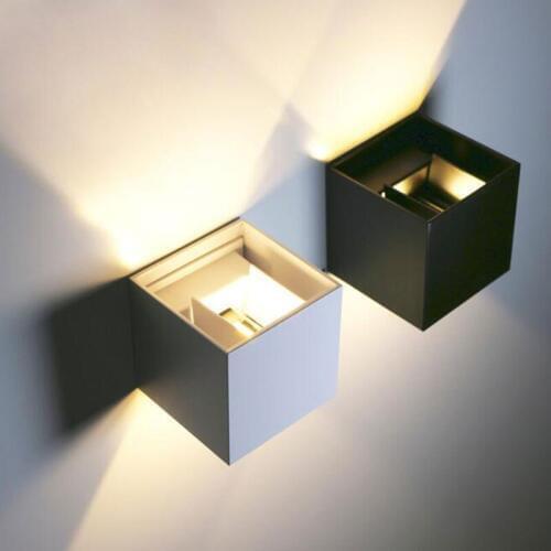 12W LED Wall Light Indoor & Outdoor Waterproof IP65 with Adjustable Beam Angle Design Cube LED Garden Porch Wall Lamp