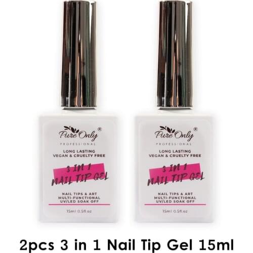 15ml 3 Bottles 3 In 1 Nail Tips Glue Gel Long Lasting Multifunction Easy Used UV Gel Nails Glue Diamond Stick Glue Private Label