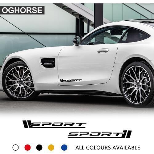 2X Reflective Vinyl Sport Car Side Door Sticker Decal For Mercedes Benz A C E CLA GLA Class W203 W204 W205 C63 W212 W176 A45 AMG