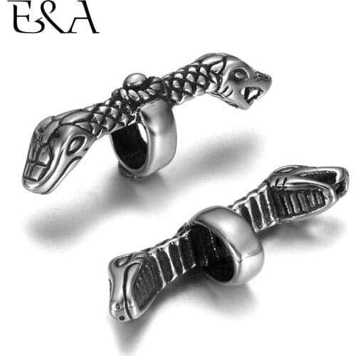 2pieces Stainless Steel Snake Hooks OT Clasp for 3mm Leather Bracelet Jewelry Making DIY Accessories