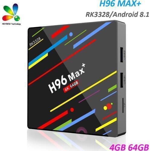 20PCS RK3328 TV Box Android 8.1 H96 MAX+ 4K set top box 4GB 64GB USB3.0 2.4G/5G Dual WIFI Media player H96 Max Plus