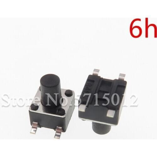 200PCS/LOT 4.5x4.5X6mm Panel PCB Momentary Tactile Tact Switch Micro Push Button Switch SMT 4pin