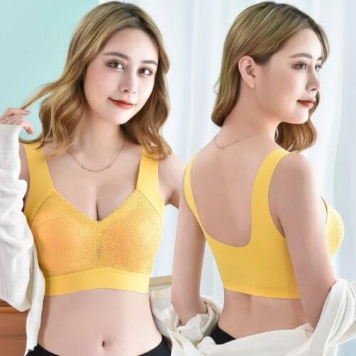 2021 Summer Seamless Latex Women Sports Bra Lace Beauty Back Underwear No Steel Ring Sleep Vest Ladies Yoga Fitness Bralette H78