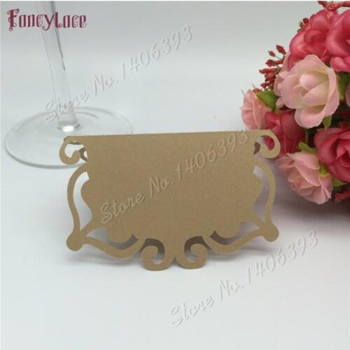 50pcs Pearlescent Paper Lace Name Place Cards Wedding Decoration Party Table Decor Table Name Message Greeting Card Supplies