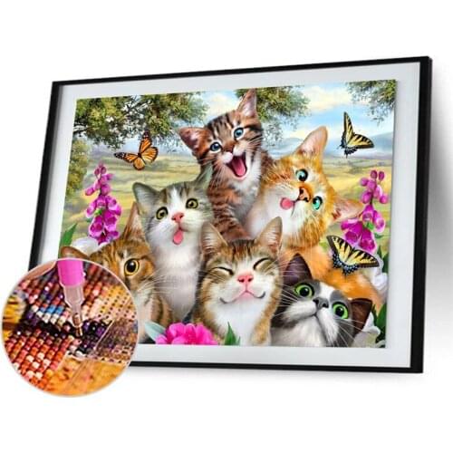 5D DIY full diamond painting animal cat Mosaic cross stitch home decoration pictures gifts wall paste decompression toys