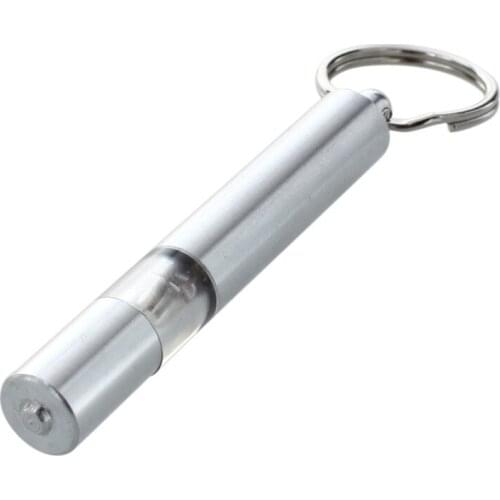 Cylinder Shape Anti-Static Keychain Silver Tone Clear Car Static Electricity Releaser Discharger