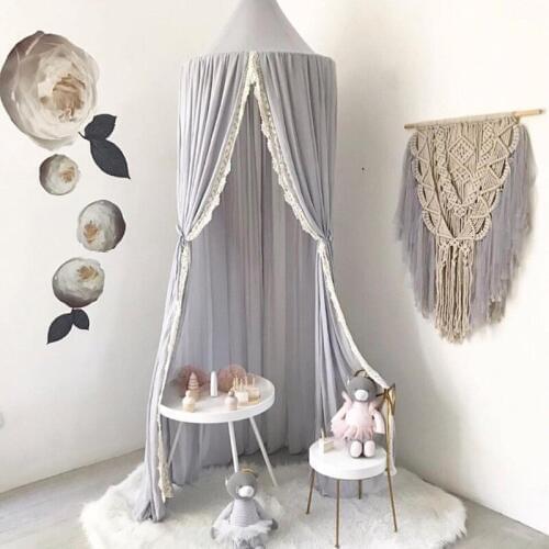 Kids Princess Canopy Bed Curtain Canopy Kids Room Decoration Baby Round Mosquito Net Tent Curtains Children Crib Netting