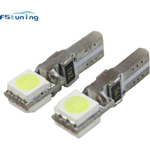 FSTUNING T5 2SMD 5050 Instrument lamp Dashboard Warning Indicator Light 12V LED White Lights LED Gauge Dashboard Wedge Light