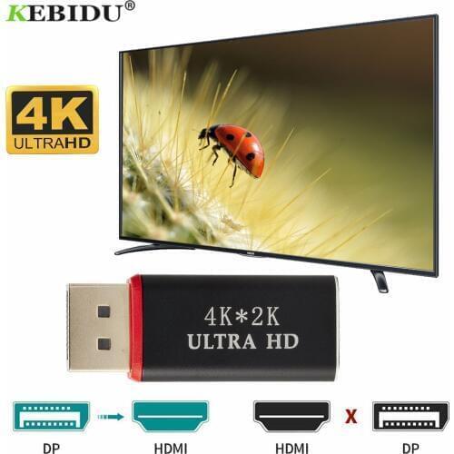 Kebidu 4K Displayport Display Port Connector Cable DP to HDMI-compatible Converter Adapter For PC Notebook Laptop Monitor