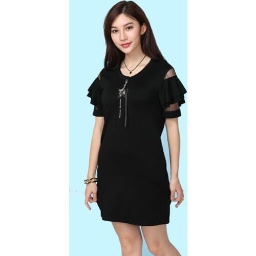 Boollili Summer Dress Plus Size Loose Casual Dress Black Short Sleeve Zomerjurken 2020 Dames Sukienki