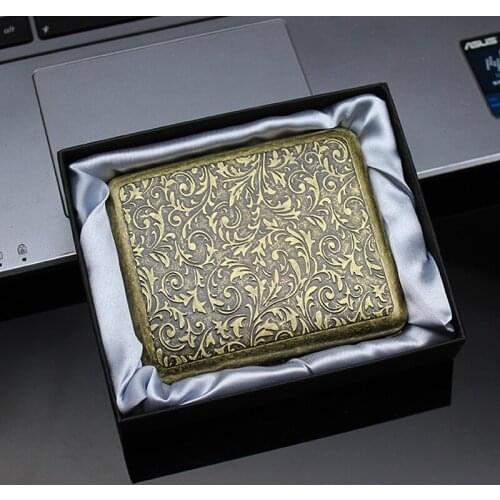 Retro Gadgets For Men Gift Metal Cigarette Case Box Double Sided Spring Clip Open Pocket Holder for 20 Cigarettes