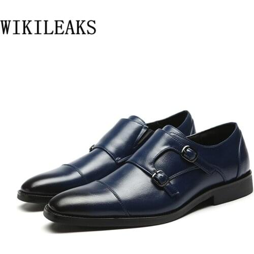 Fashion Oxford Double Monk Strap Shoes Business Shoes Mens Dress Shoes Italian Zapatos Hombre Boda Sapatos Social Masculino