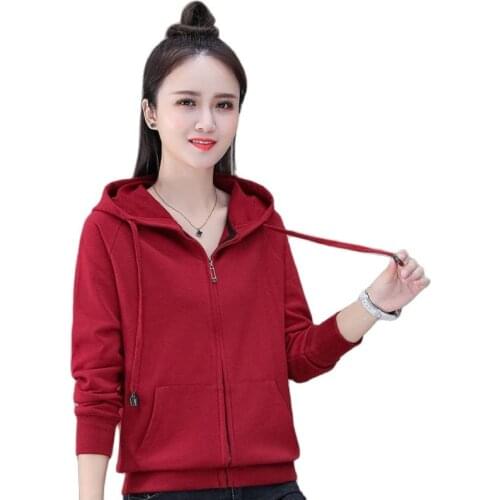 Fashion Sweatshirt Women 2021 Spring And Autumn New Style Korean Loose Hoodies Tops Womens Sweaters Zipper Cardigan Sportswear