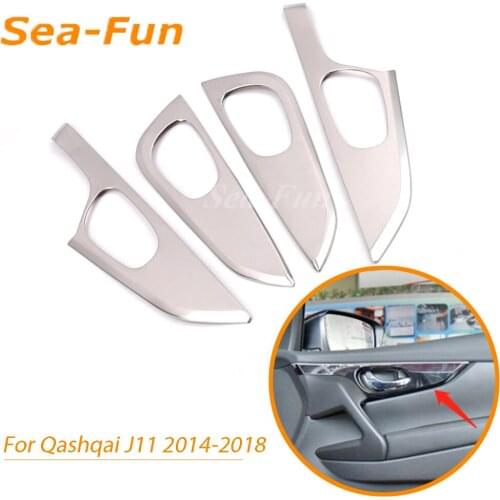 For Nissan Qashqai J11 2014 2015 2016 2017 2018 Inner Door Handle Cover Catch Bowl Trim Sticker Stainless Steel Car Accessories