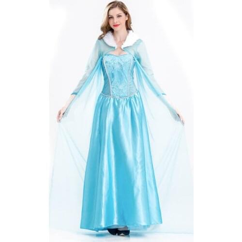 New Elsa Princess Dress Elsa Cosplay Costumes Women Pretty Dress Carnival Novelty Dress Up Birthday Party Dresses for Girls