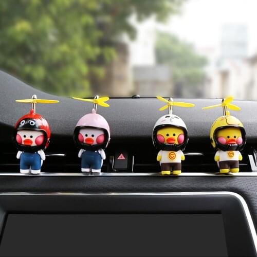 Helmlet Duck Air Freshener Cute Car Fragrance Cartoon Car Air Freshener Vent Clips Car Perfume Car Ornament
