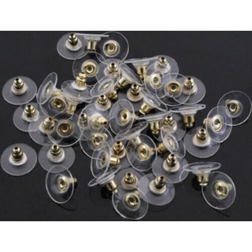 100pcs/lot Rubber Earring Backs Stopper Earnuts Stud Earring Back Bullet Stopper for DIY Jewelry Findings Making Accessories