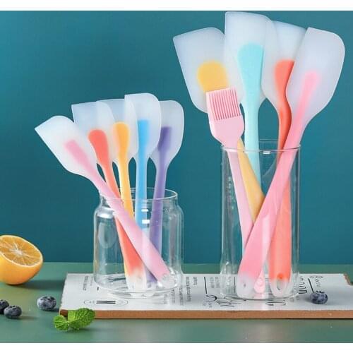 1-2Pcs Silicone Cream Baking Scraper Non Stick Butter Spatula Chocolate Spreader Smoother Heat Resistant Cake Scraper Mixer New