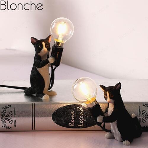 Modern Mini Cat Table Lamps Led Loft Desk Light for Bedside Bedroom Hotel Study Stand Desk Lighting Fixtures Art Decor Luminaire