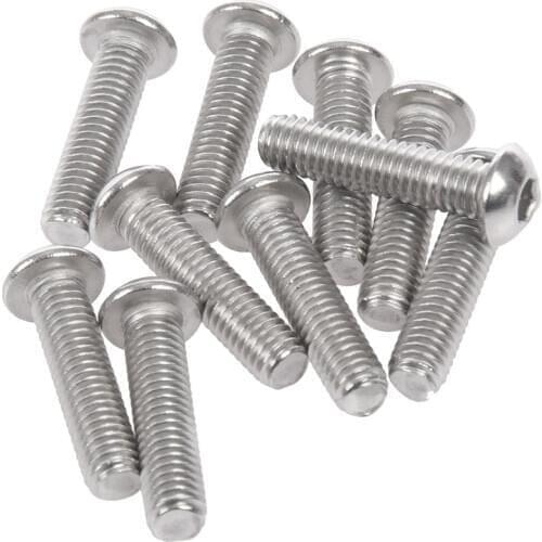 Stainless Steel Button Head Screw, Hex Socket Bolts Type:M6 / 6mm Bolt size:M6 x 25mm Your pack quantity:10