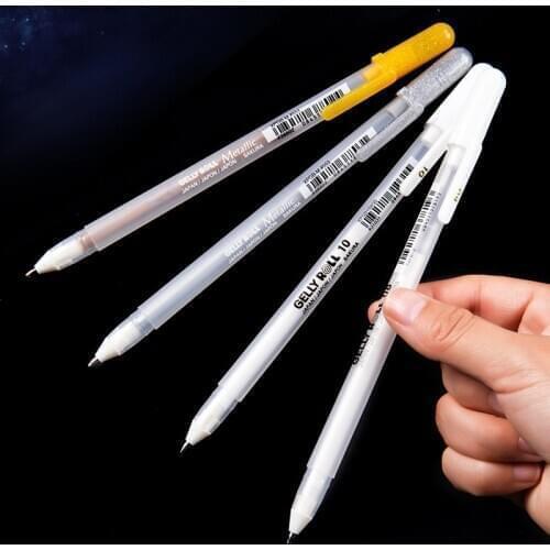 Japan Sakura Gelly Roll Gel Ink Pen Set Gold White Silver Gray Cool Colors Highlight Drawing Marker Pen Art Supplies Stationery