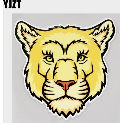 YJZT 12.9CM×12.4CM Trendy Tribal Totem Lion Head Decal PVC Car Sticker 11C-0193