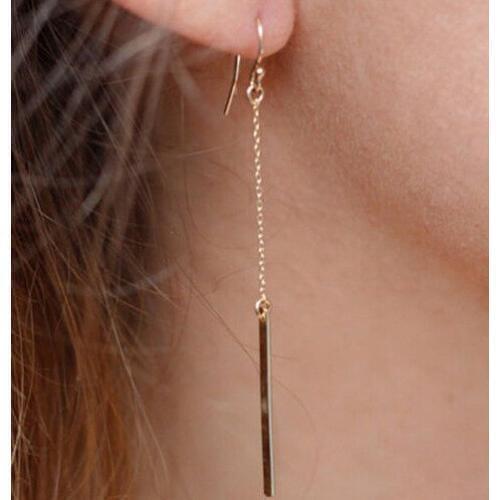 Jewelry Wholesale Europe And The United States Simple Fashion Punk Style Earrings Long Section Of A Word Chain Earrings Fashion