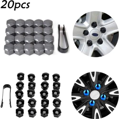 20pcs 17mm Car Wheel Anti-Rust Nut Caps Cover Hub Screw Decoration Auto Tire Nut Protection Cover
