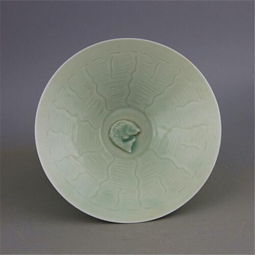 Rare Song Dynasty(961--1275)HuTian Kiln porcelain bowl,carved fish,best collection & adornment, Free shipping