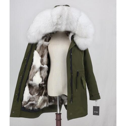 Real Fur Coat Brand Waterproof Parka Natural Fox Fur Winter Jacket Women Thick Warm Detachable Streetwear Luxury Long Outerwear