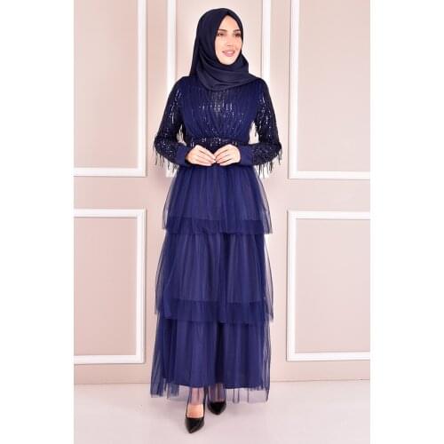 Pullu Abiye Lacivert NEV14754