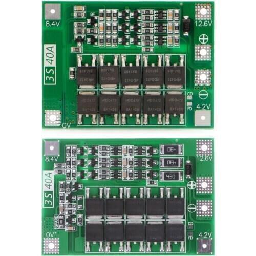 1pcs 3S 11.1V 12.6V 40A w/Balance 18650 Li-ion Lithium Battery BMS Protection Board Enhanced/Balanced Version